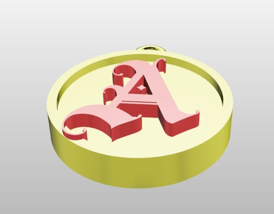 A Letter Pendant 3D Model 3D print model_9