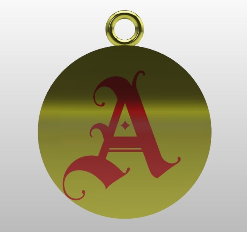 A Letter Pendant 3D Model 3D print model_1
