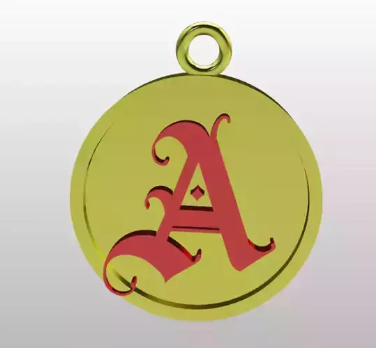 A Letter Pendant 3D Model 3D print model