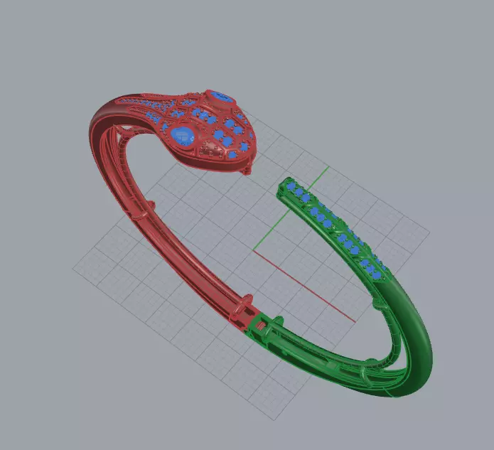 Snake figure handcuffs 3D print model_0