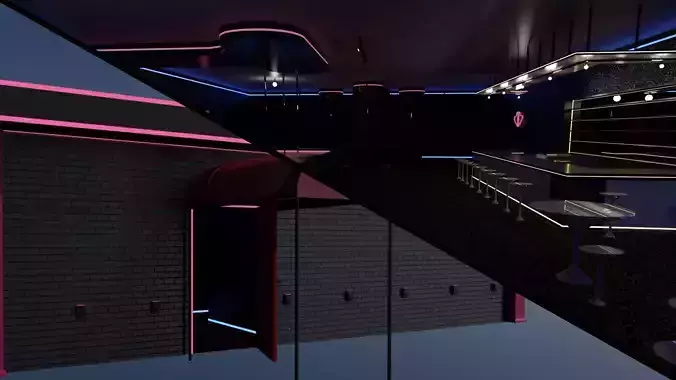 Strip Club Exterior and Interior