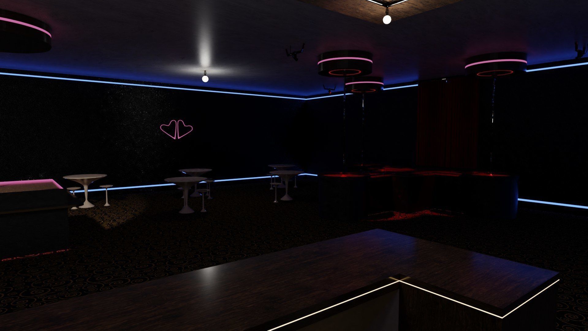 Strip Club Exterior and Interior 3D model_5