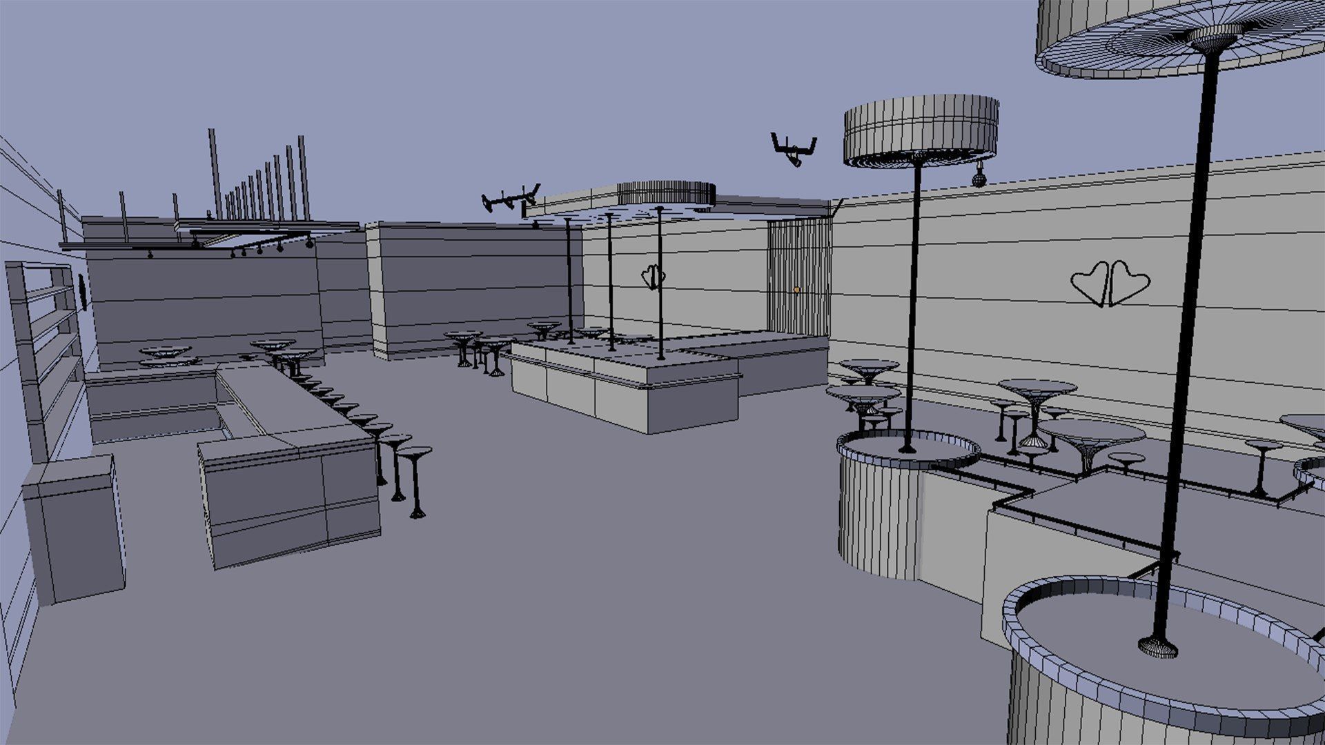 Strip Club Exterior and Interior 3D model_9