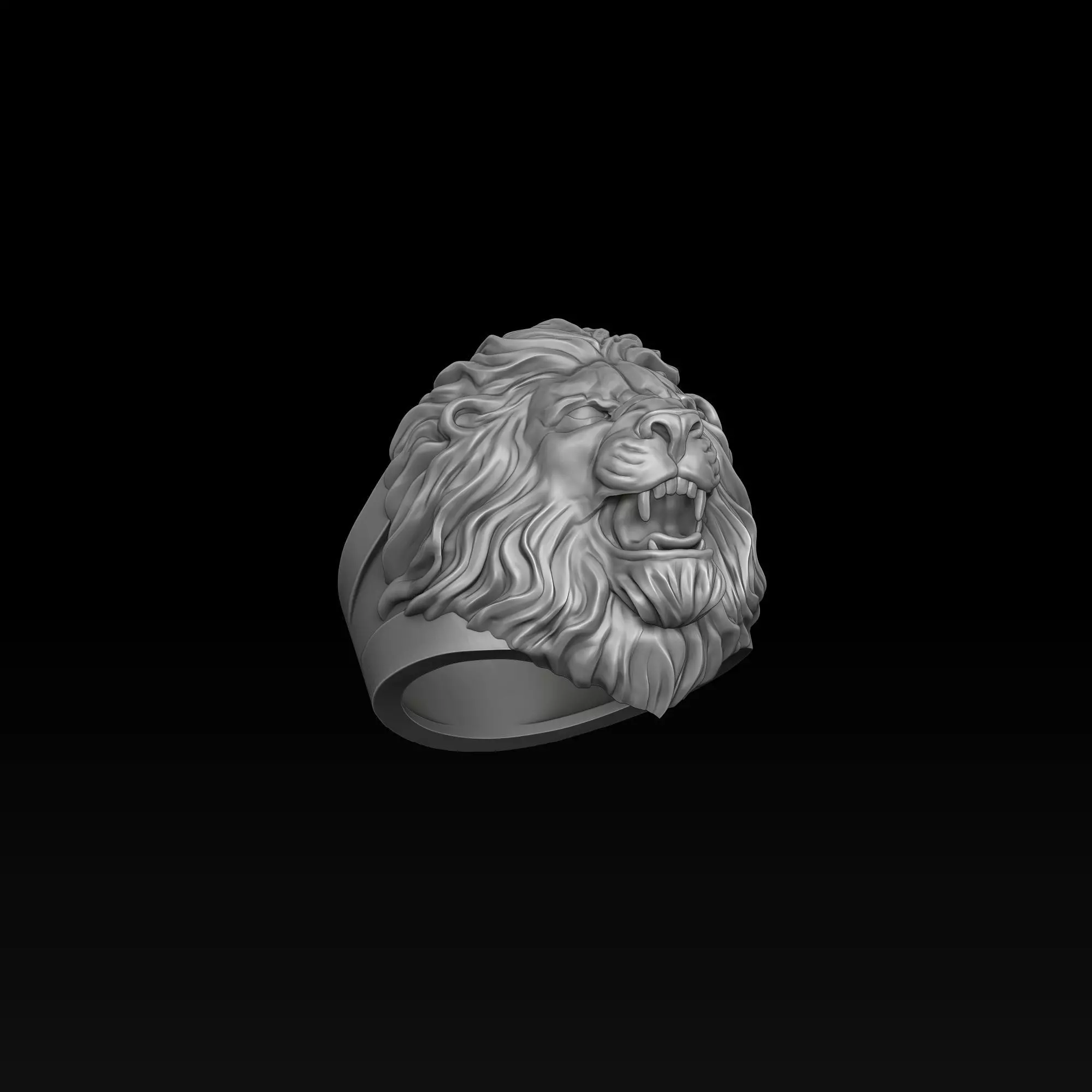 Lion ring pendant v2 set 3D print model_7