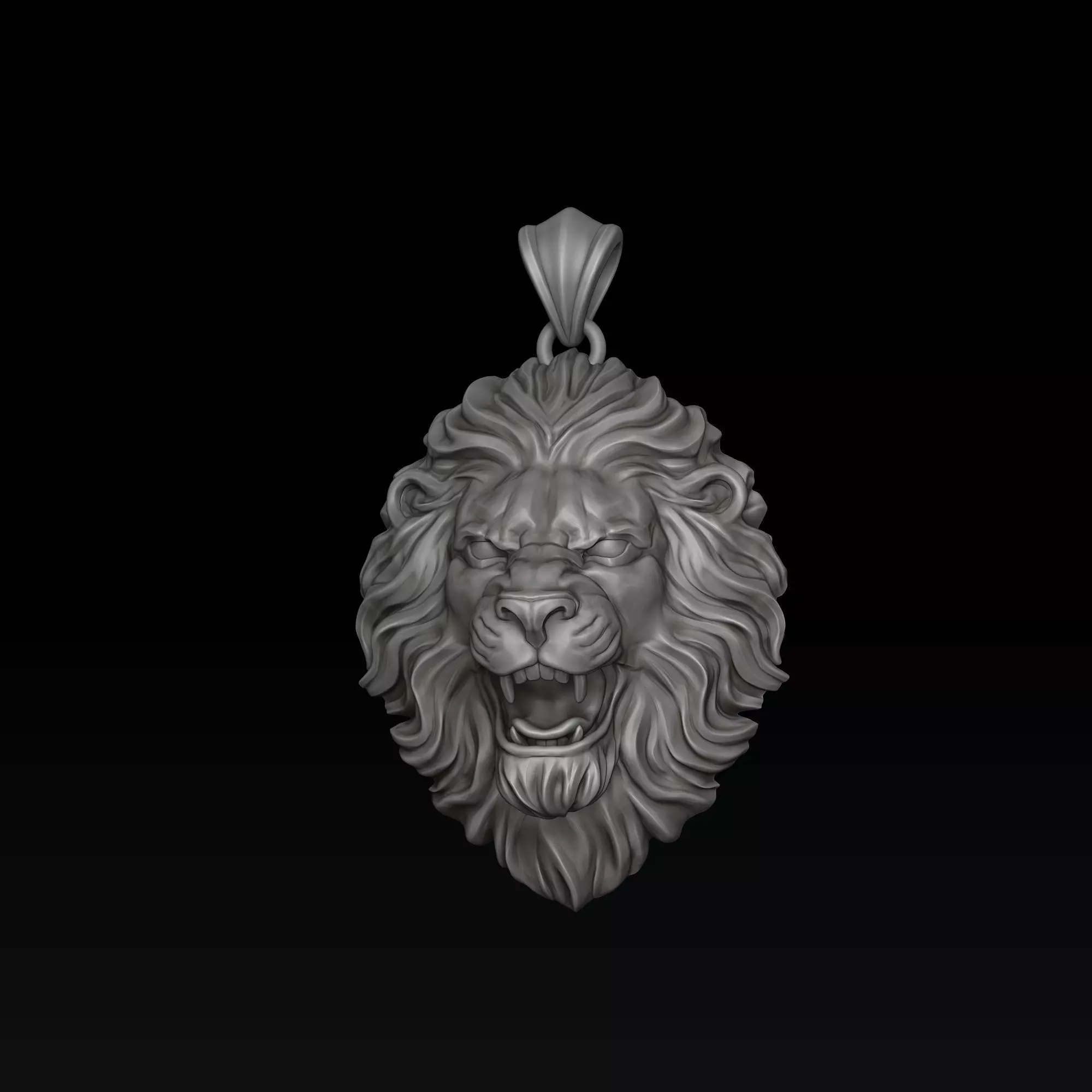 Lion ring pendant v2 set 3D print model_1