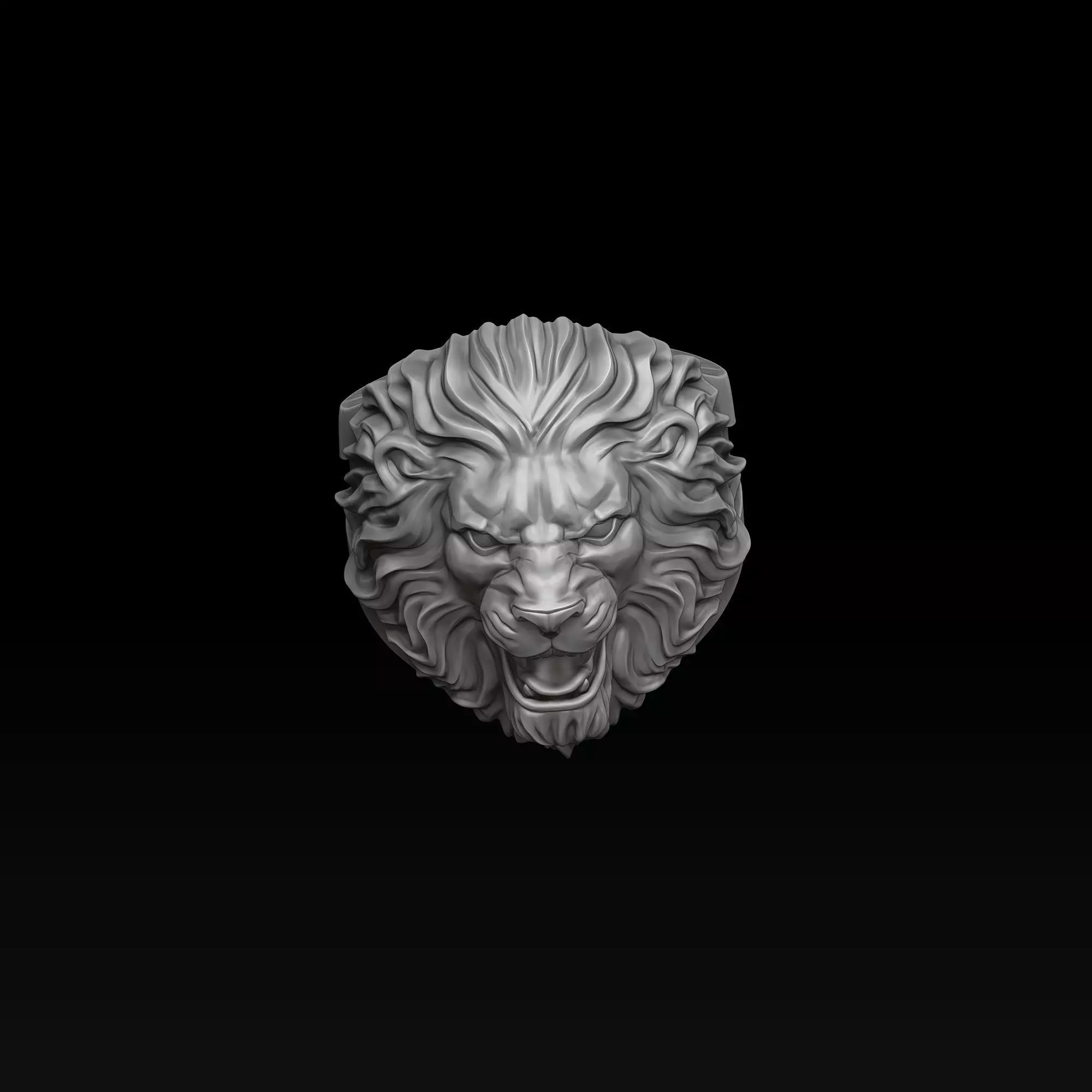 Lion ring pendant v2 set 3D print model_5