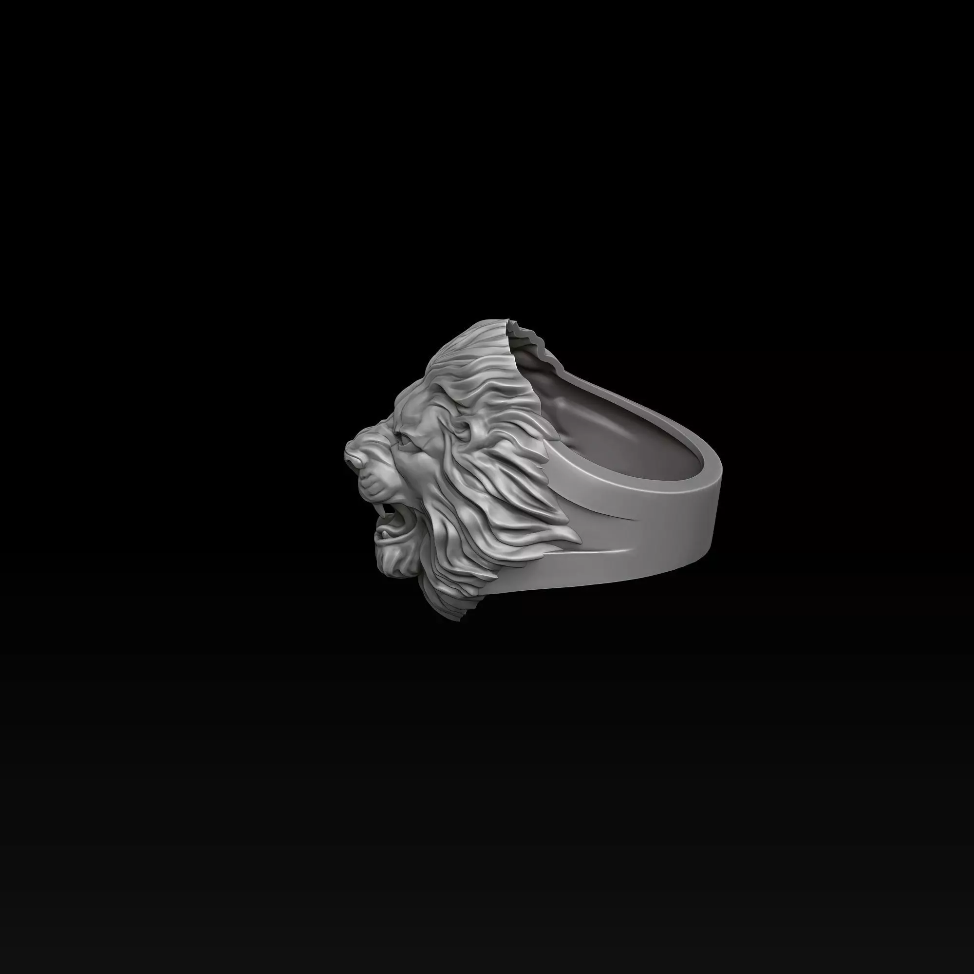 Lion ring pendant v2 set 3D print model_4