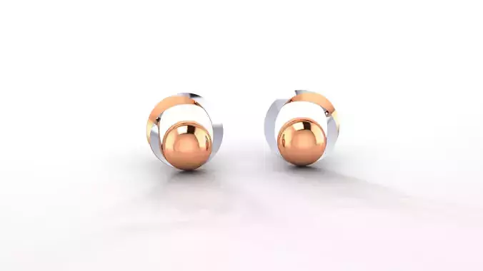 Bead Ball Ultra Light weight Plain Gold Studs Earrings 3dm stl  3D print model