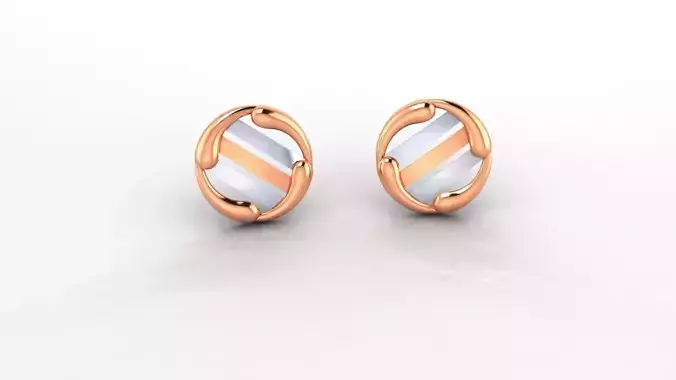 Droplets With Wires Ultra Light weight Plain Gold Studs Earrings 3D print model