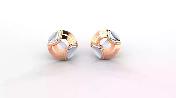 Screw Button Ultra Light weight Plain Gold Studs Earrings 3dm 