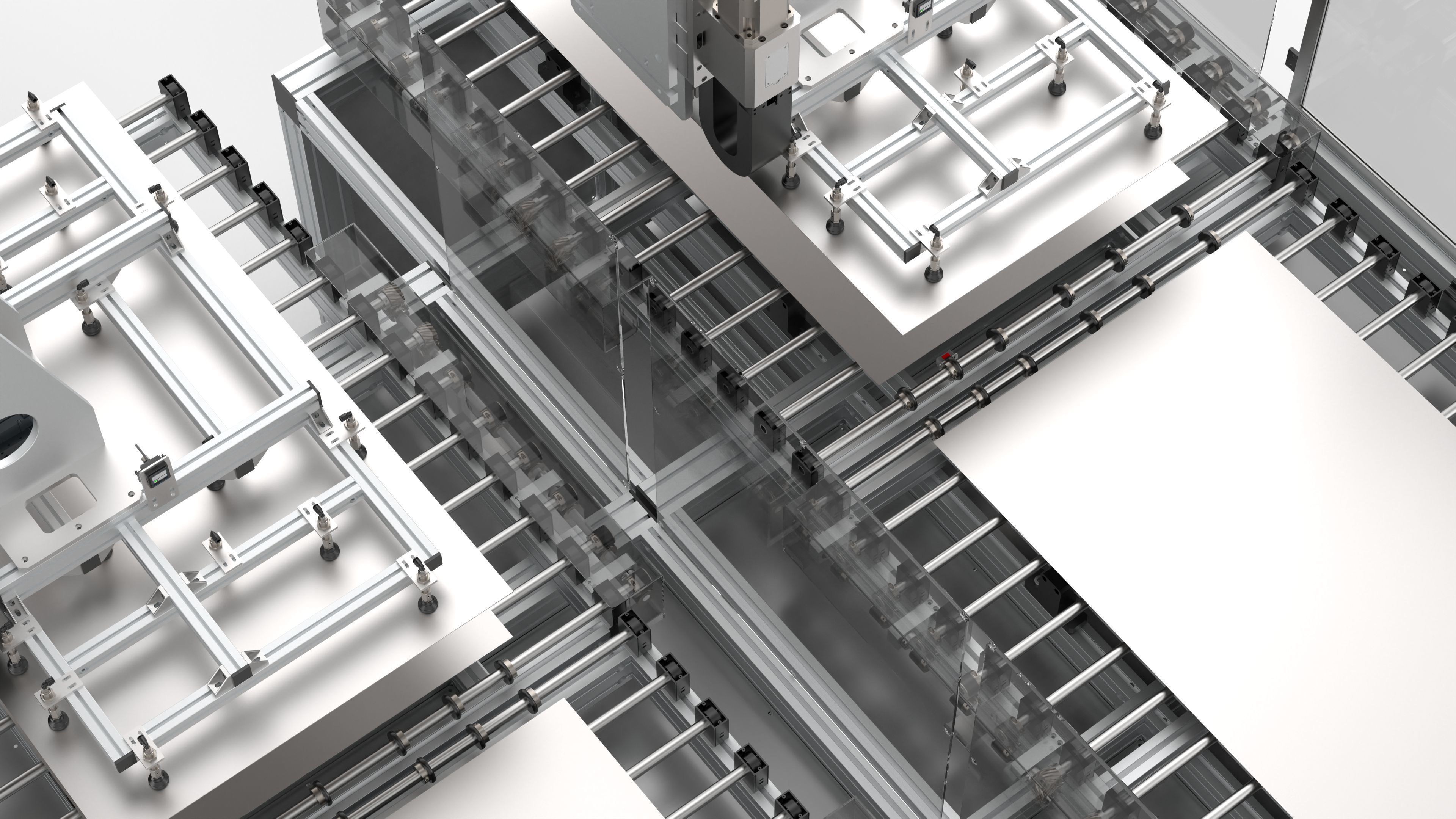 Automatic Panel Temporary Storage Conveyor Line 3D model_16