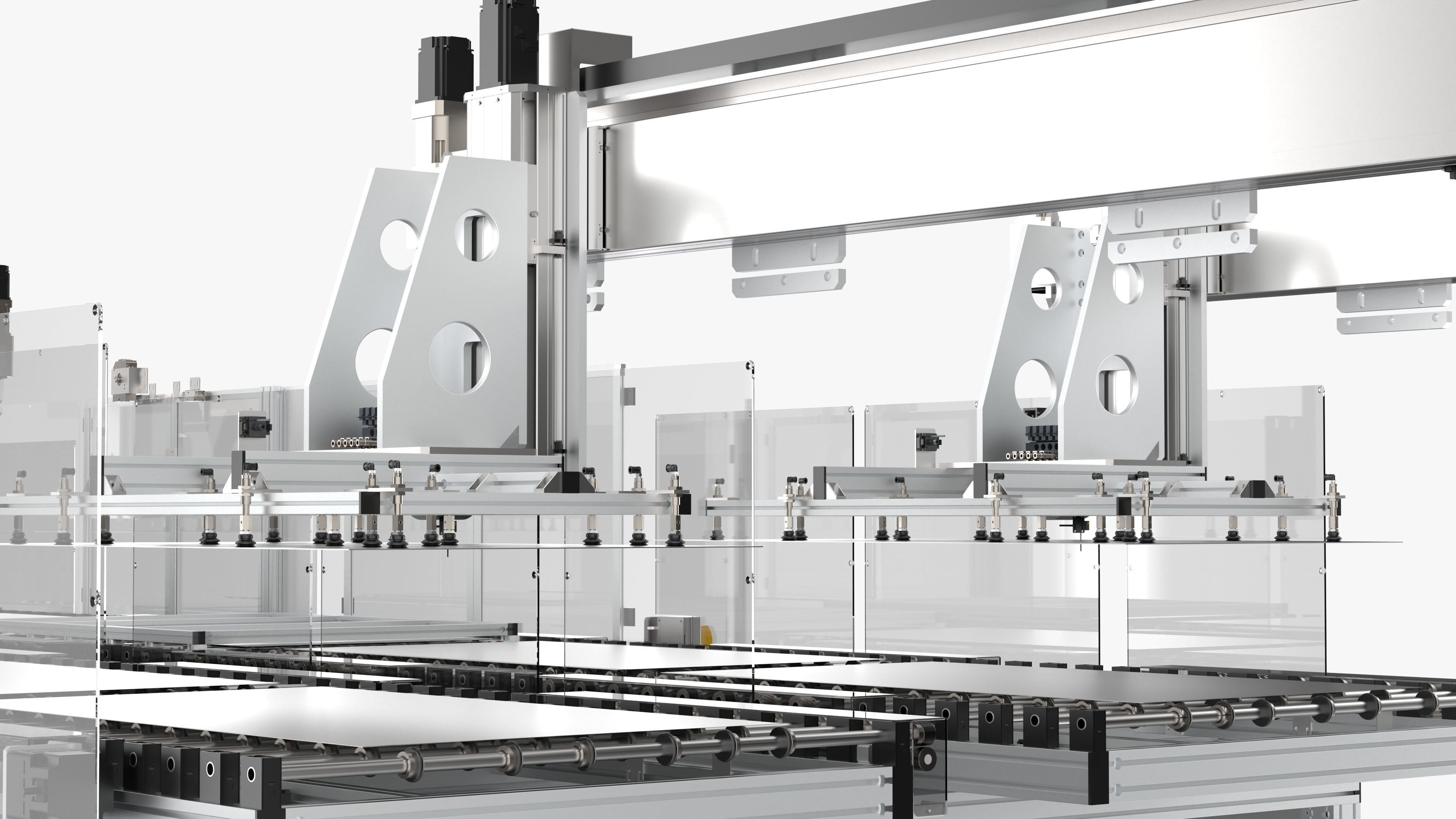 Automatic Panel Temporary Storage Conveyor Line 3D model_14