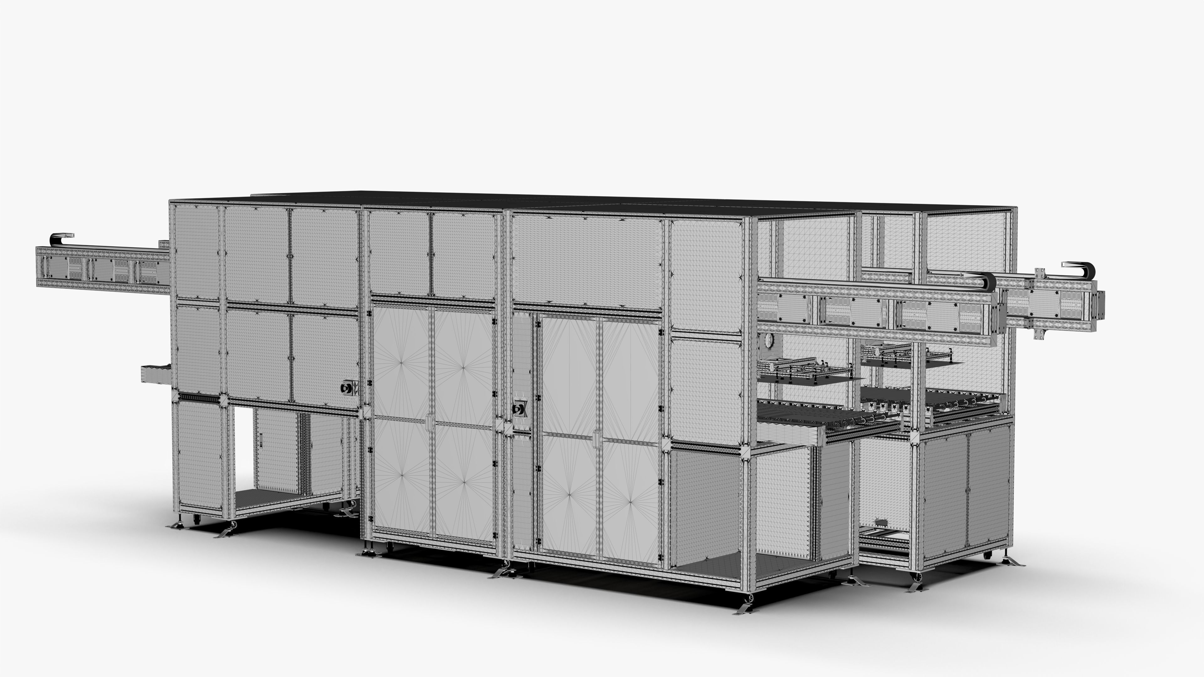 Automatic Panel Temporary Storage Conveyor Line 3D model_21