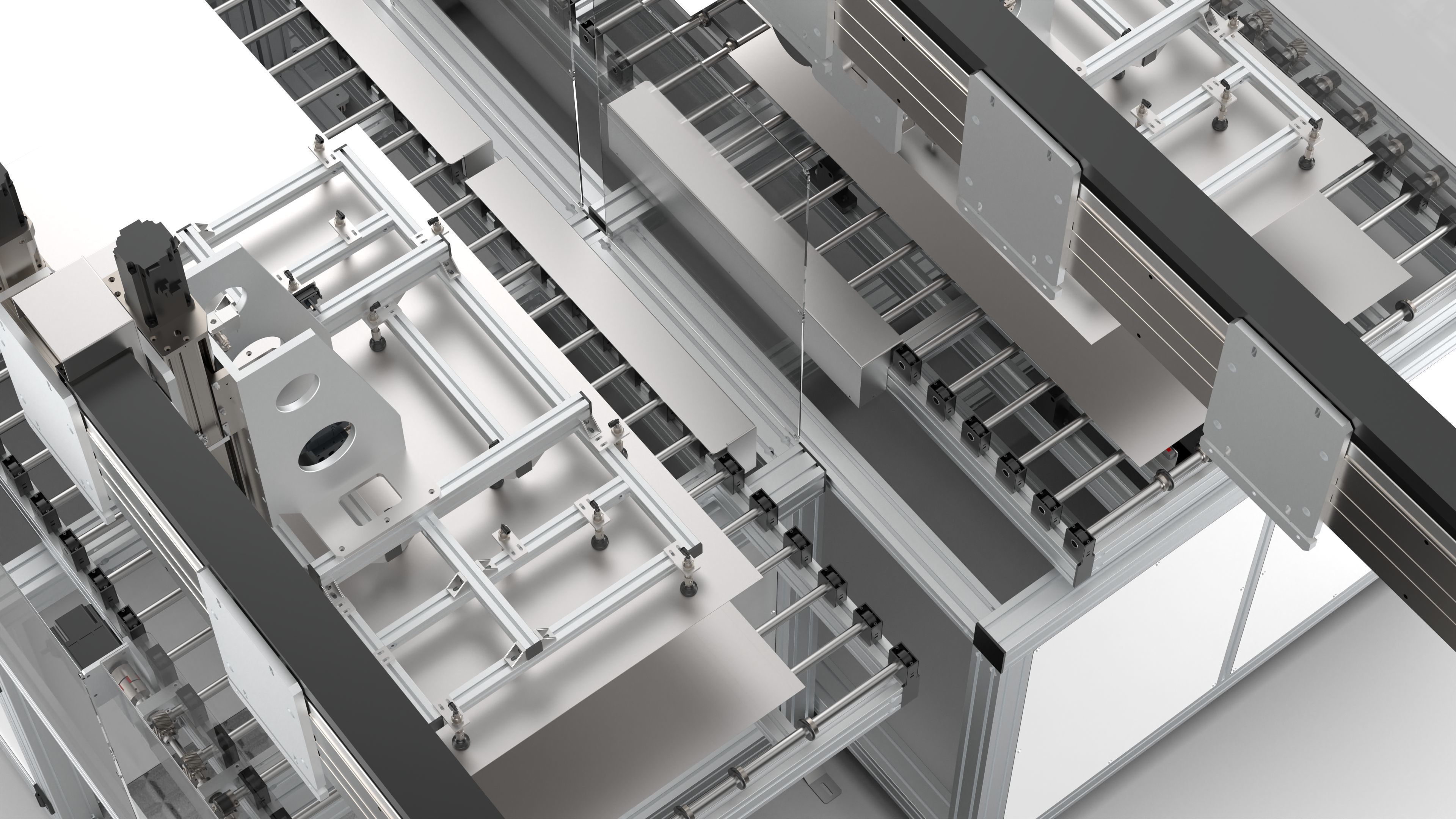 Automatic Panel Temporary Storage Conveyor Line 3D model_17