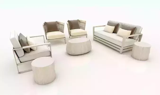 3D Living Furniture Set