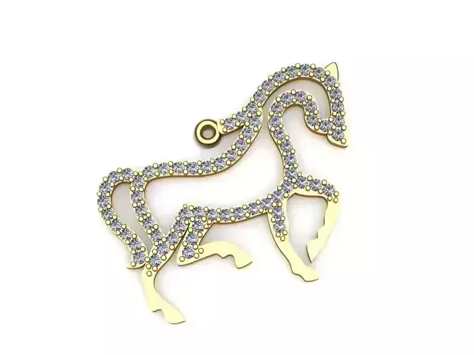 horse diamonds pendant