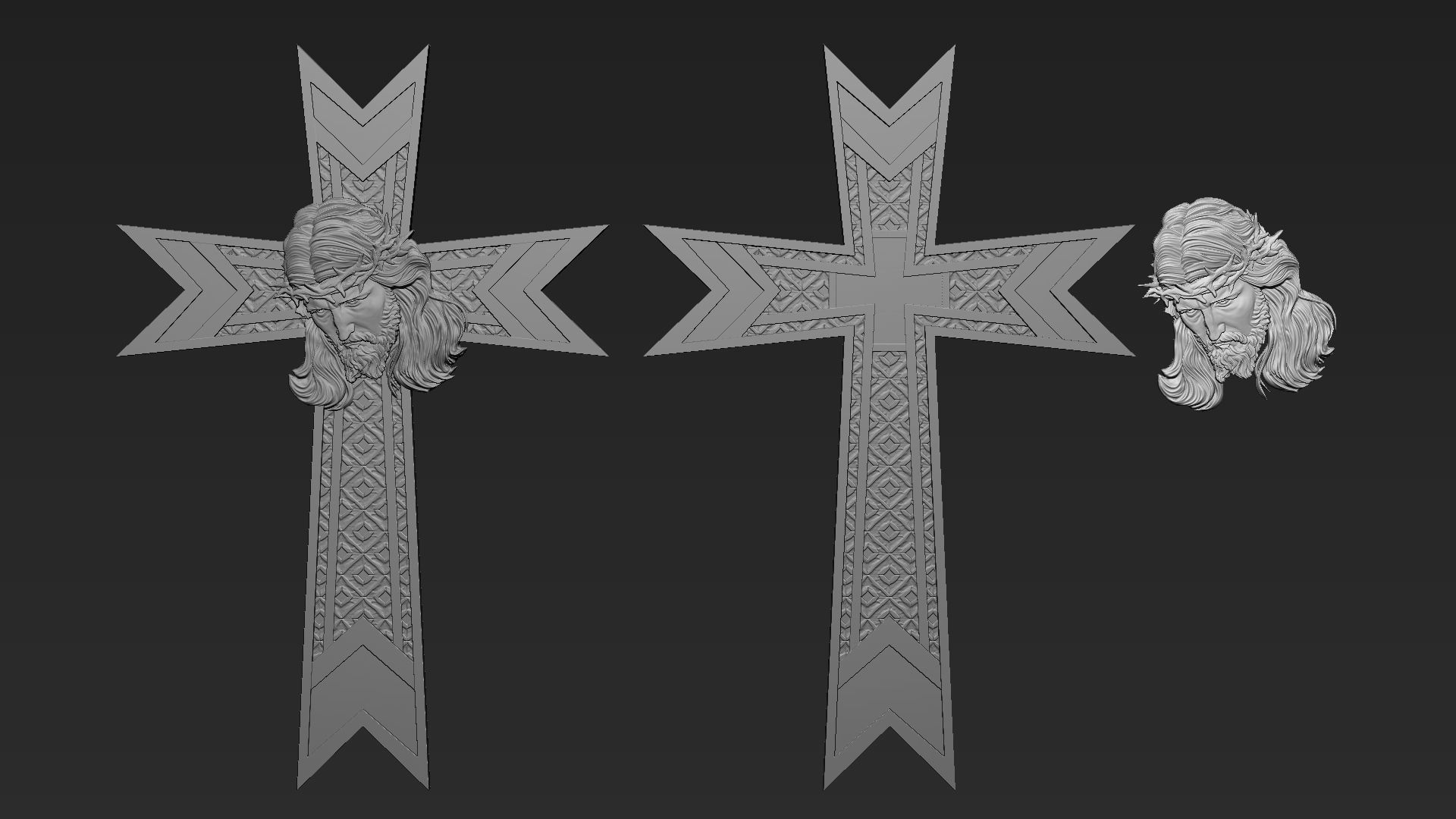 Jesus Cross 08 3D print model_16