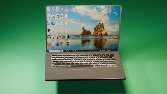 Laptop Acer Low-poly 3D model