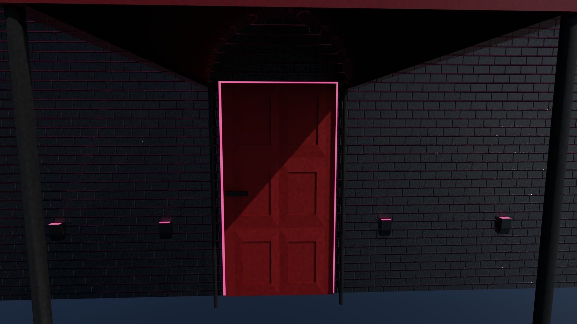 Strip Club Exterior Low-poly 3D model_2