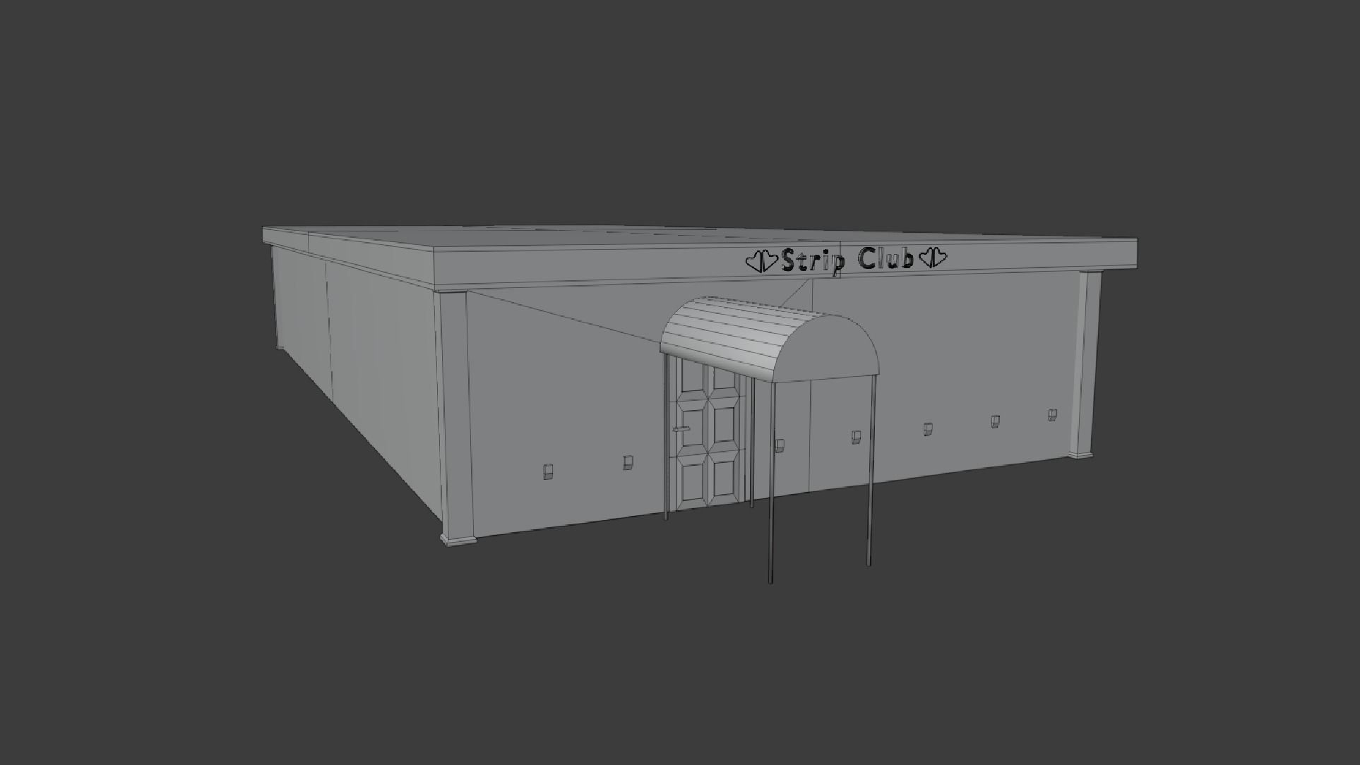 Strip Club Exterior Low-poly 3D model_5