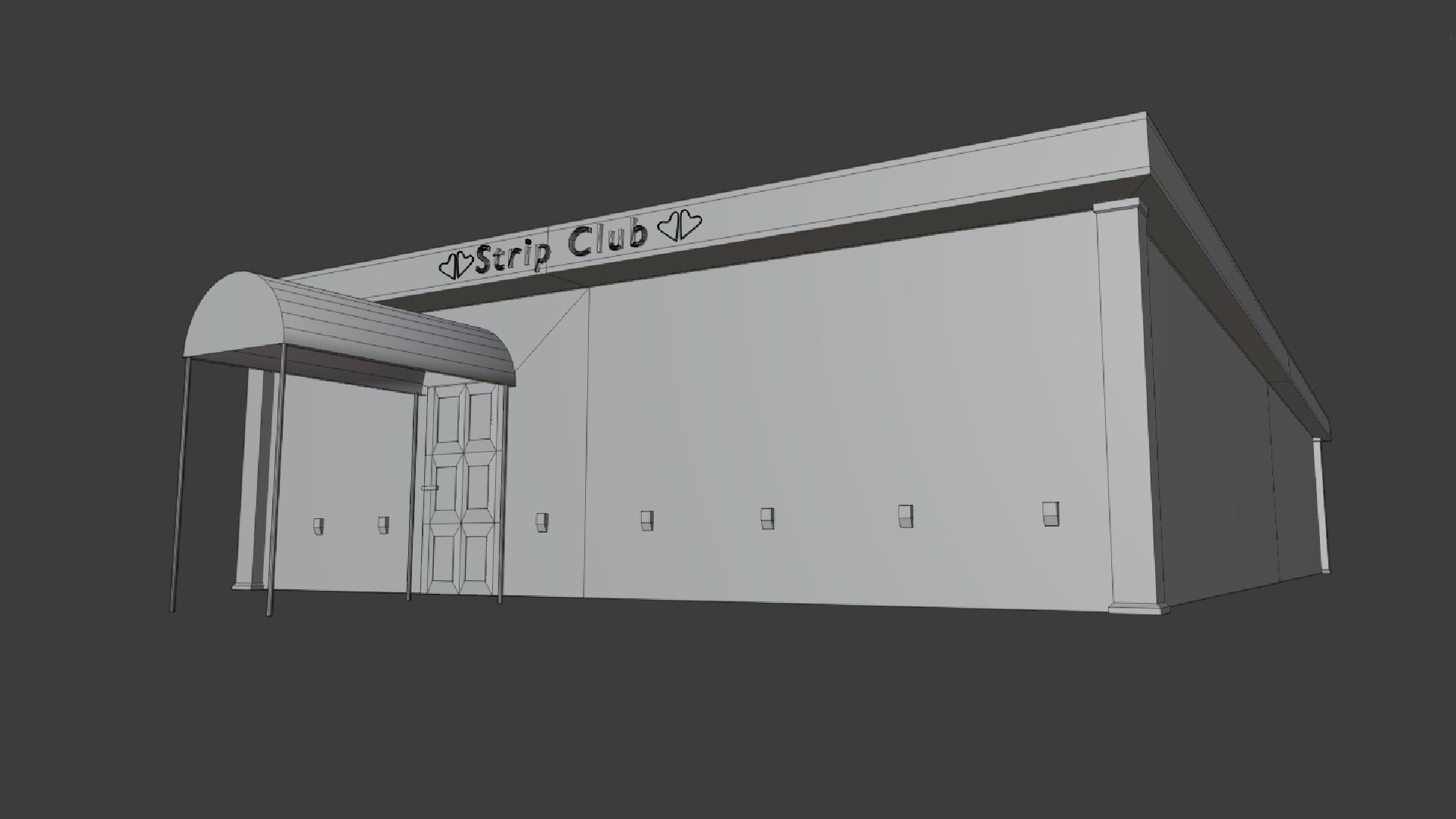 Strip Club Exterior Low-poly 3D model_6