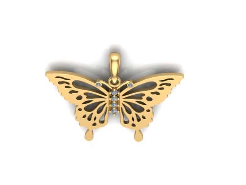 butterfly pendant 3D print model_13