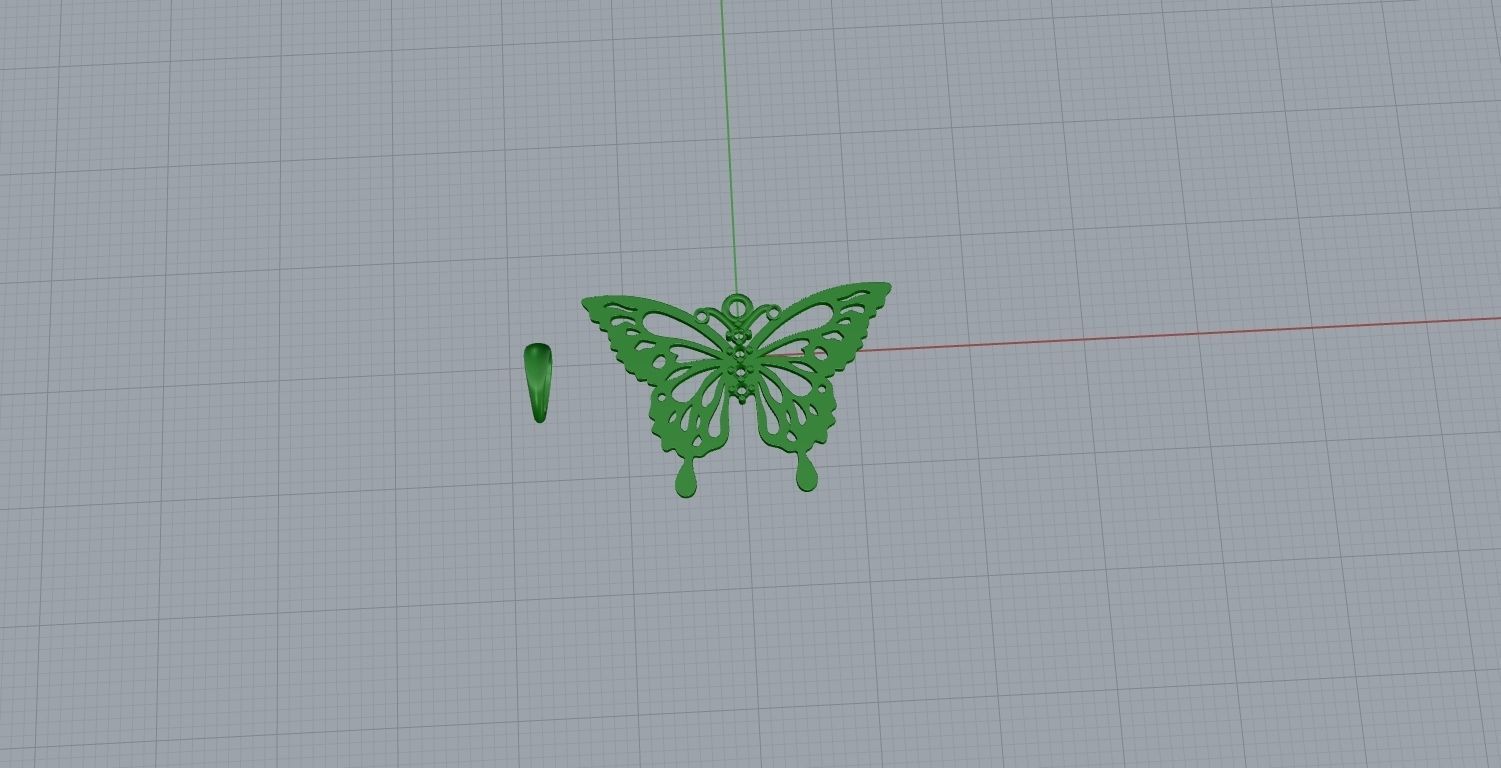 butterfly pendant 3D print model_21