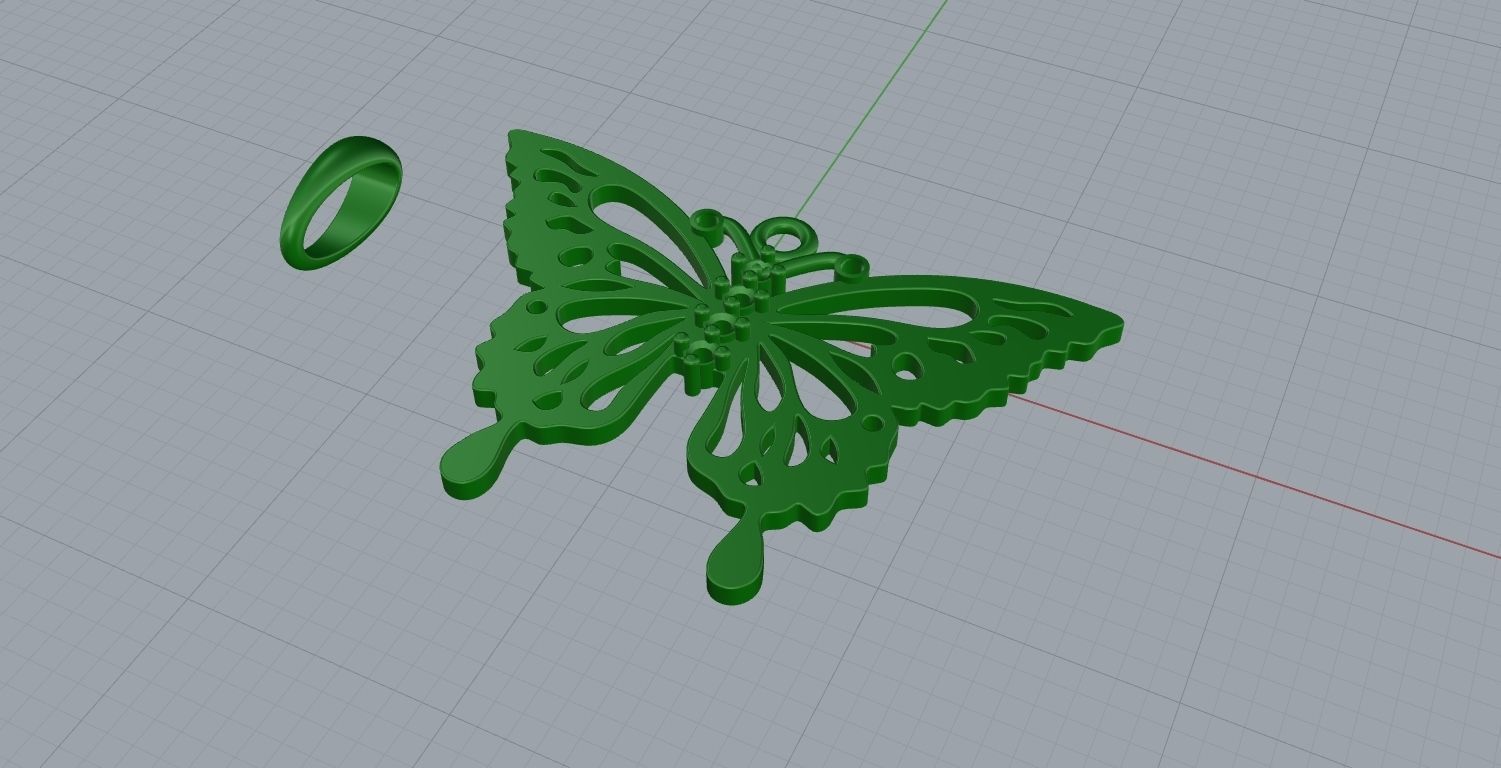 butterfly pendant 3D print model_20