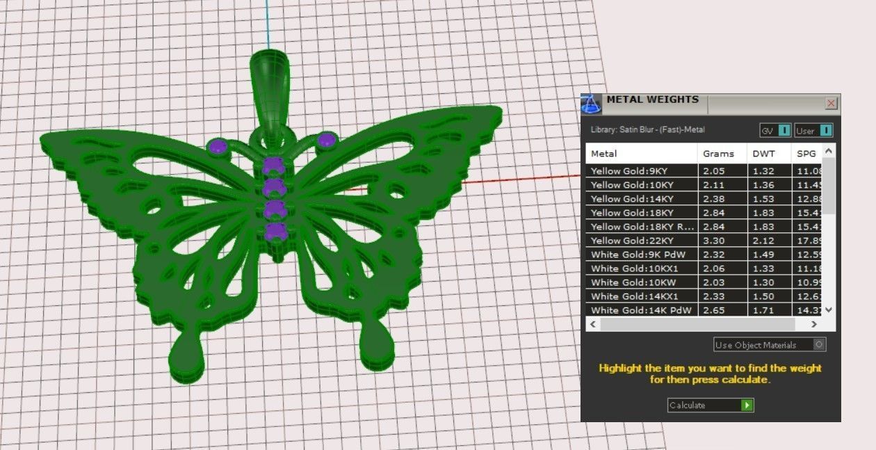 butterfly pendant 3D print model_11