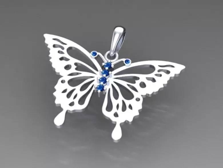 butterfly pendant 3D print model_0
