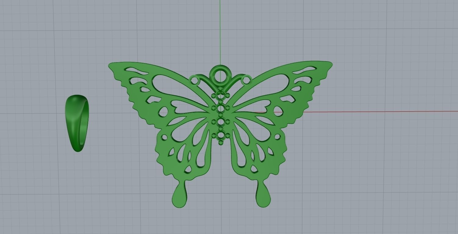 butterfly pendant 3D print model_19
