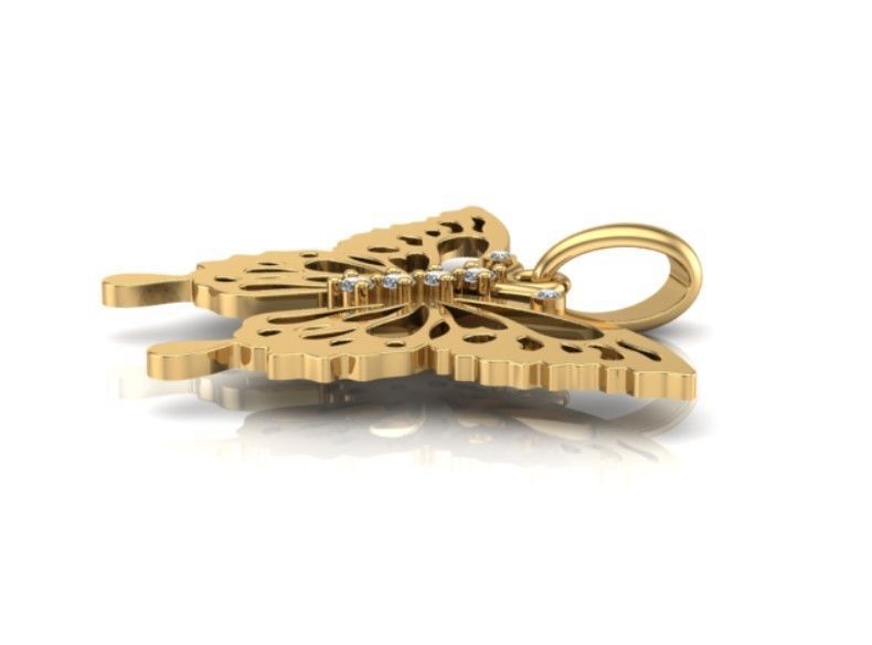 butterfly pendant 3D print model_14