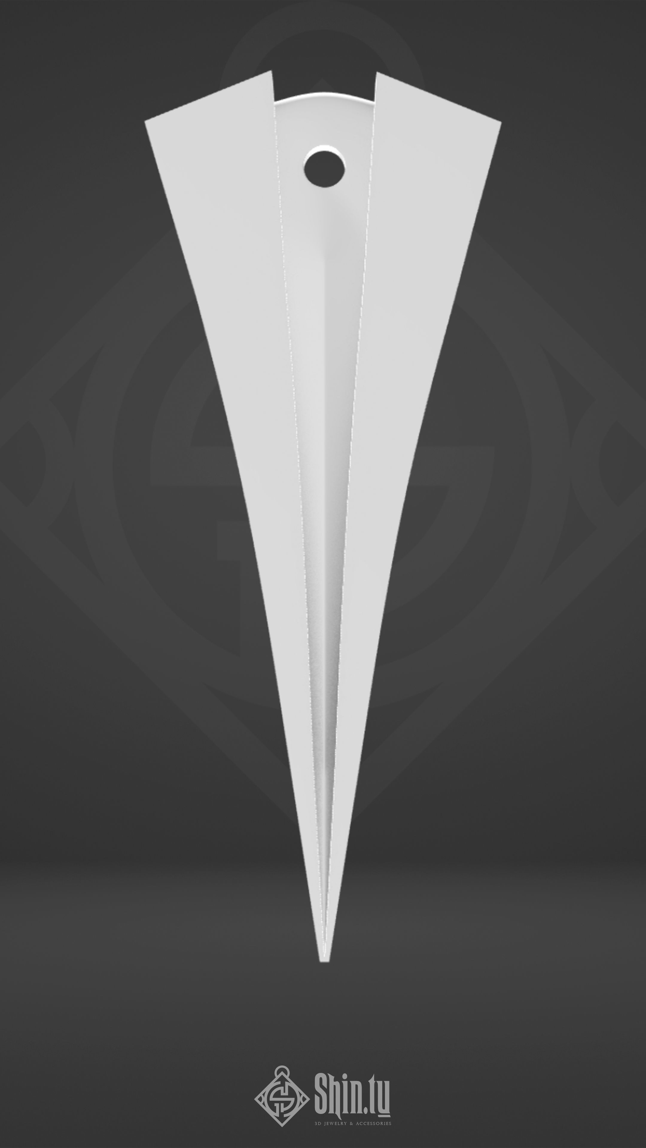 Maori Pendant stone arrow 3D print model_3