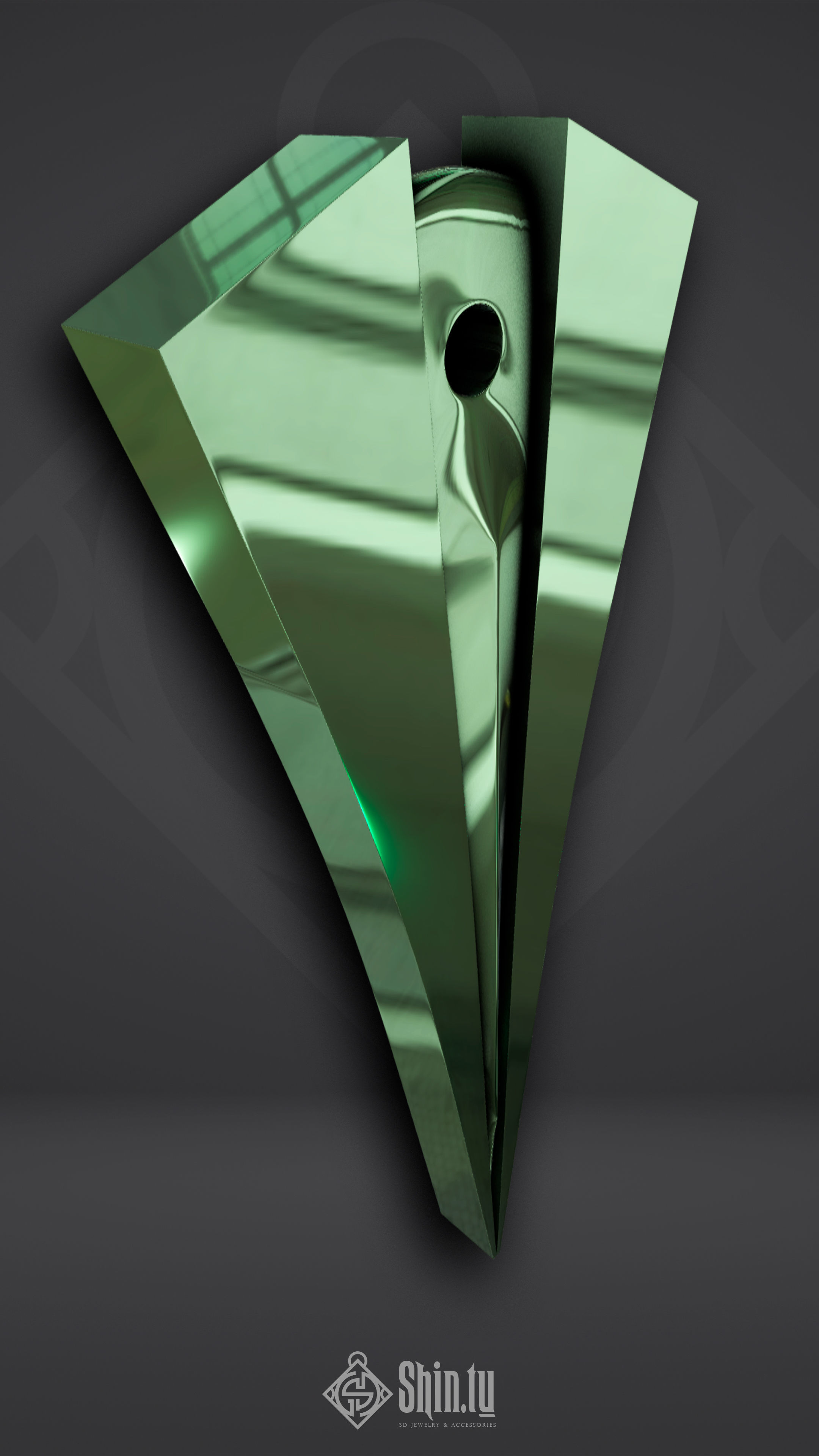 Maori Pendant stone arrow 3D print model_1