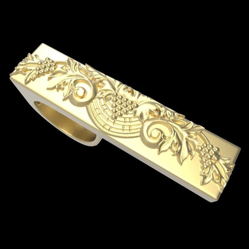 adjustable ring with engraving 4  3D print model_1