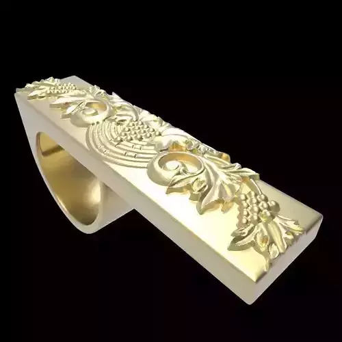 adjustable ring with engraving 4  3D print model
