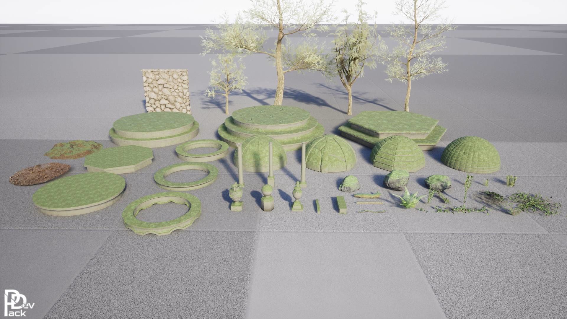 Forest Shrine 47 Assets Low-poly 3D model_15