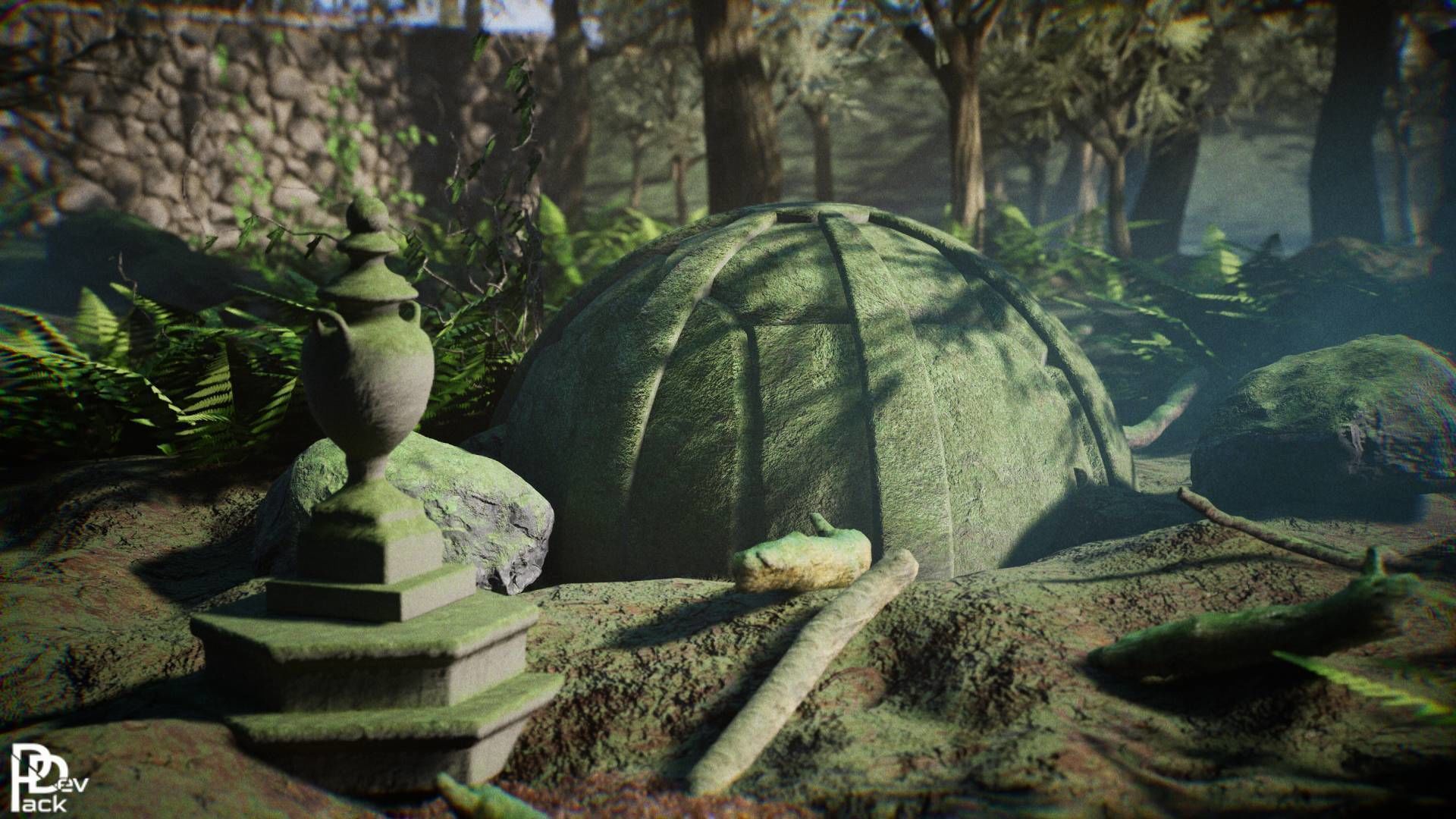 Forest Shrine 47 Assets Low-poly 3D model_6