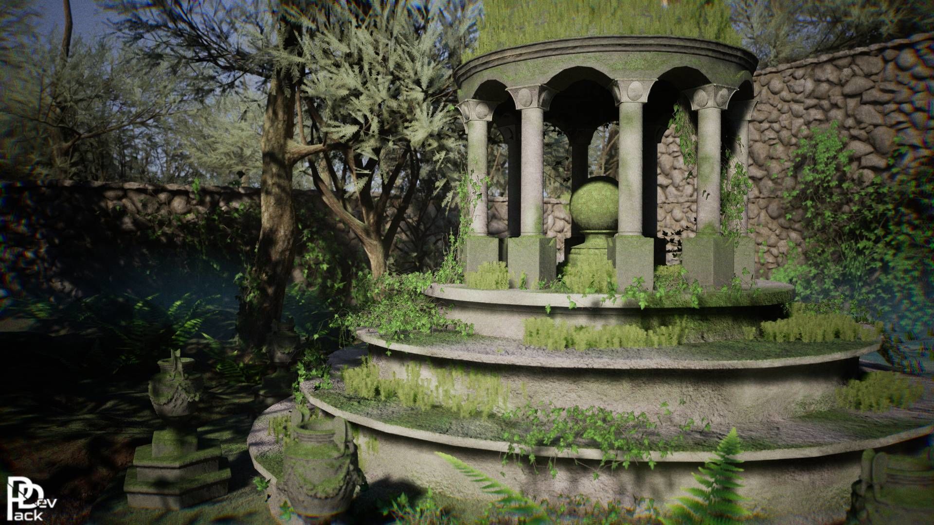 Forest Shrine 47 Assets Low-poly 3D model_3