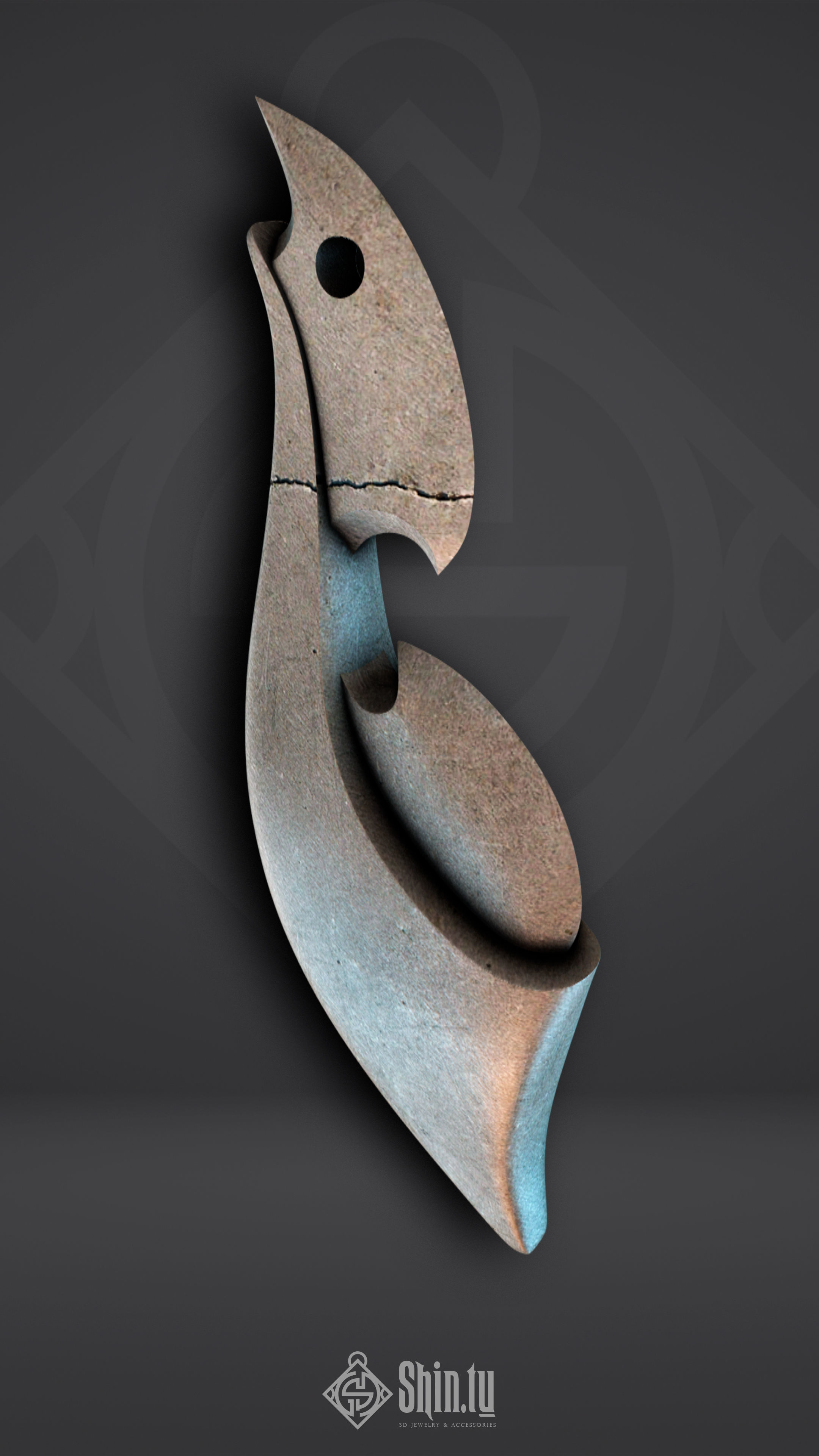 Maori Pendant Ocean Horn 3D print model_1