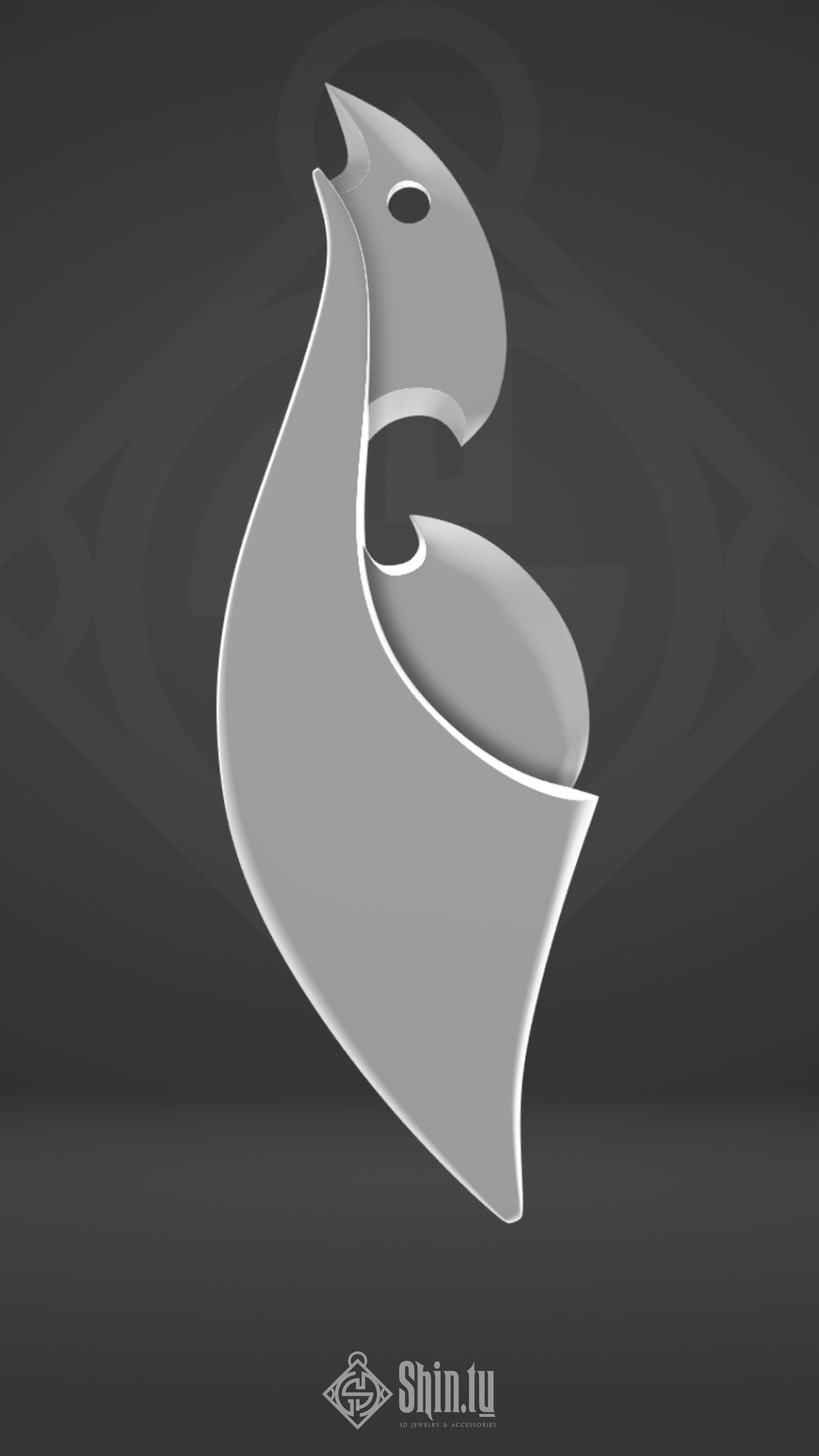 Maori Pendant Ocean Horn 3D print model_2