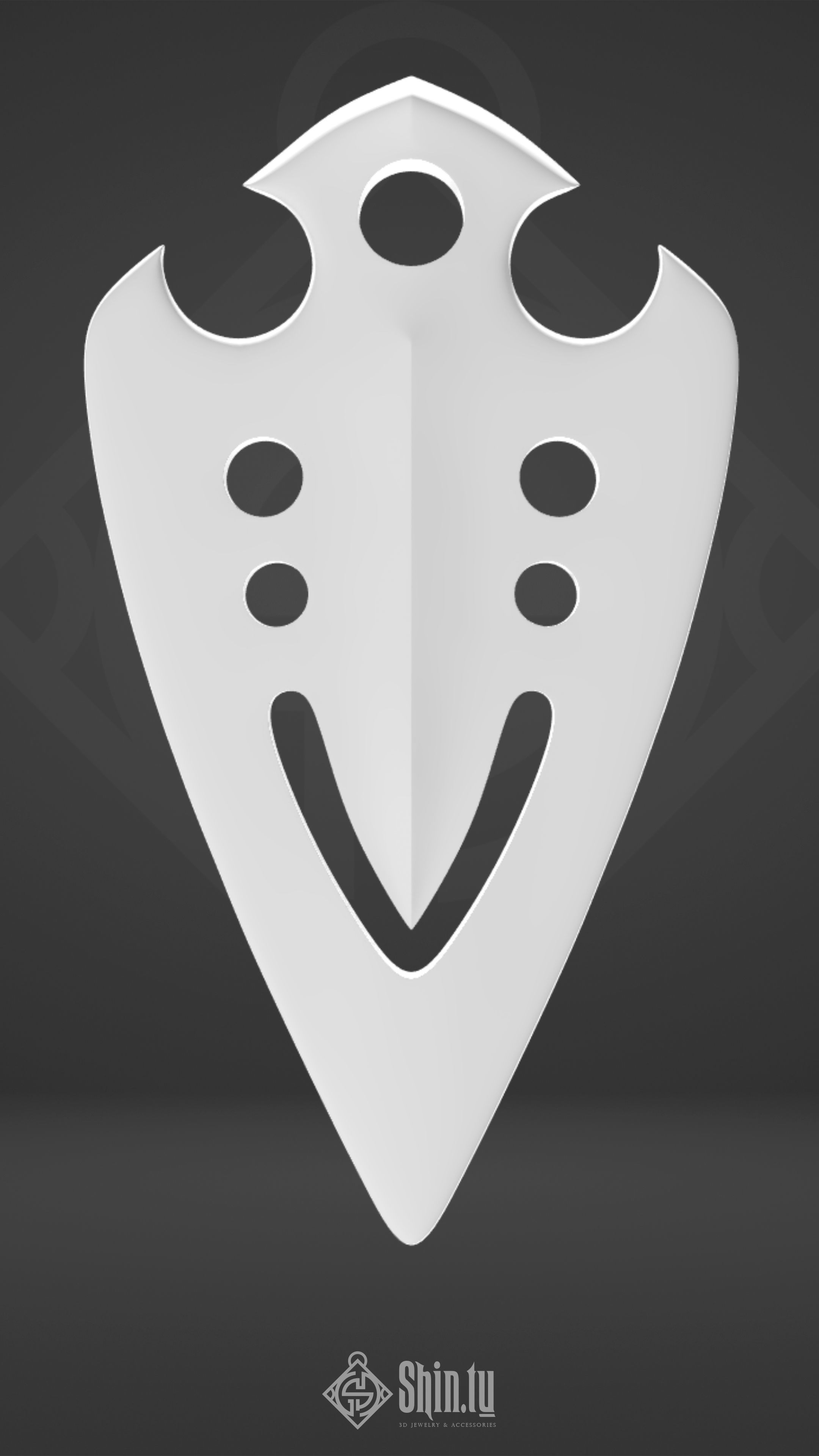 Maori Pendant Fish Arrow with holes 3D print model_3