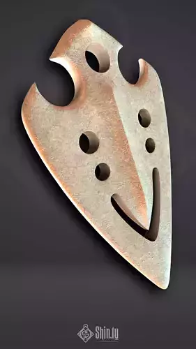 Maori Pendant Fish Arrow with holes 3D print model
