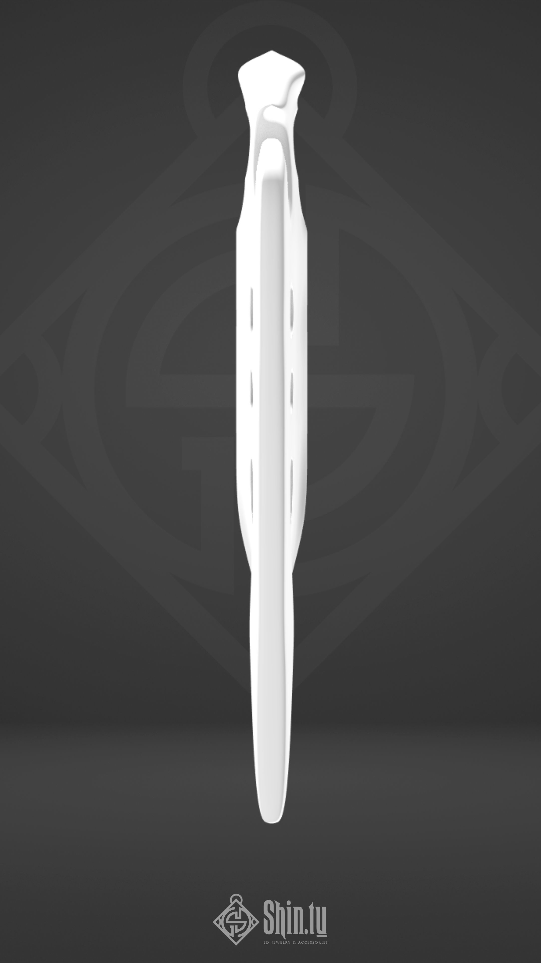 Maori Pendant Fish Arrow with holes 3D print model_4