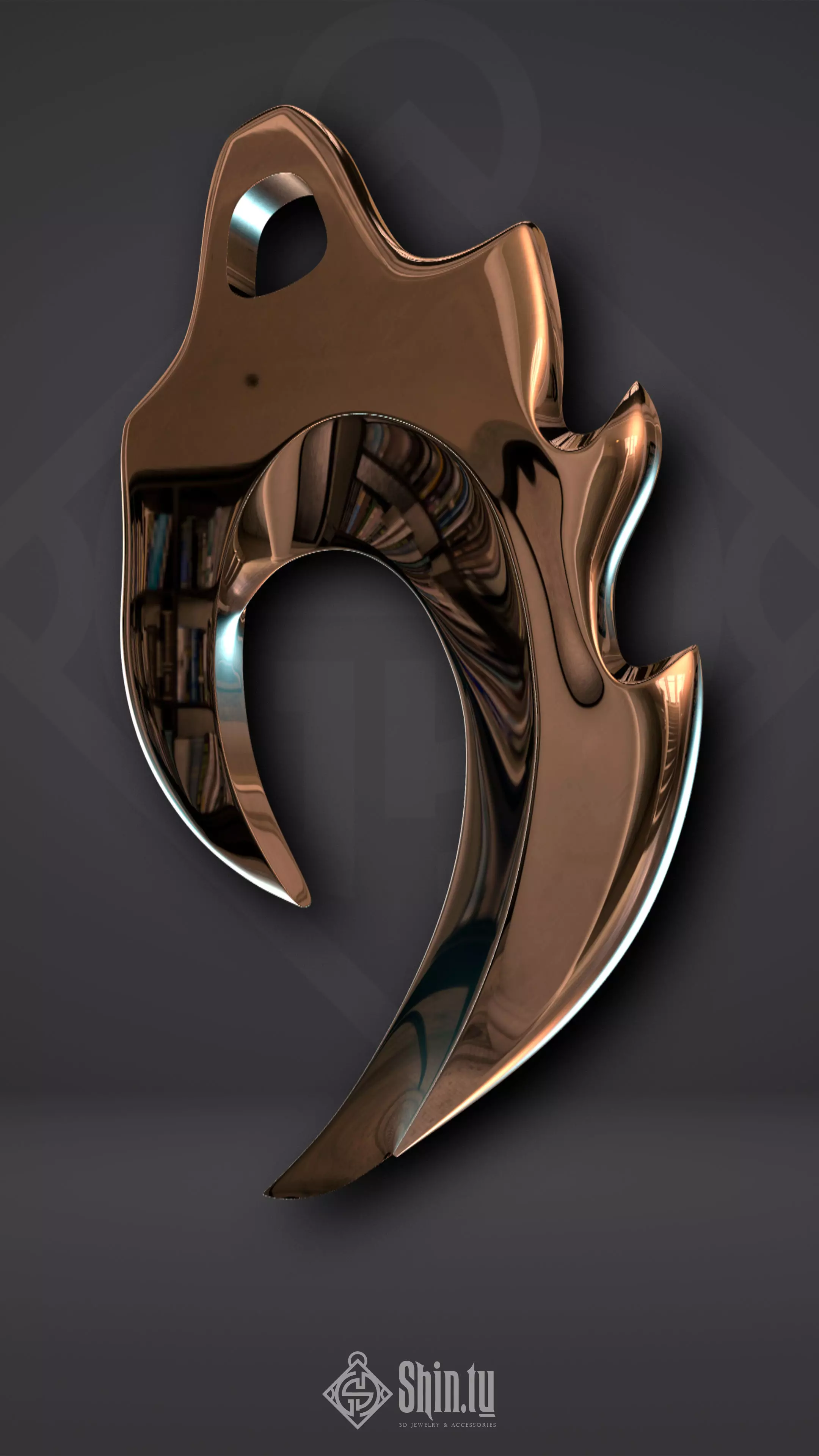 Maori Pendant three pointed claw 3D print model