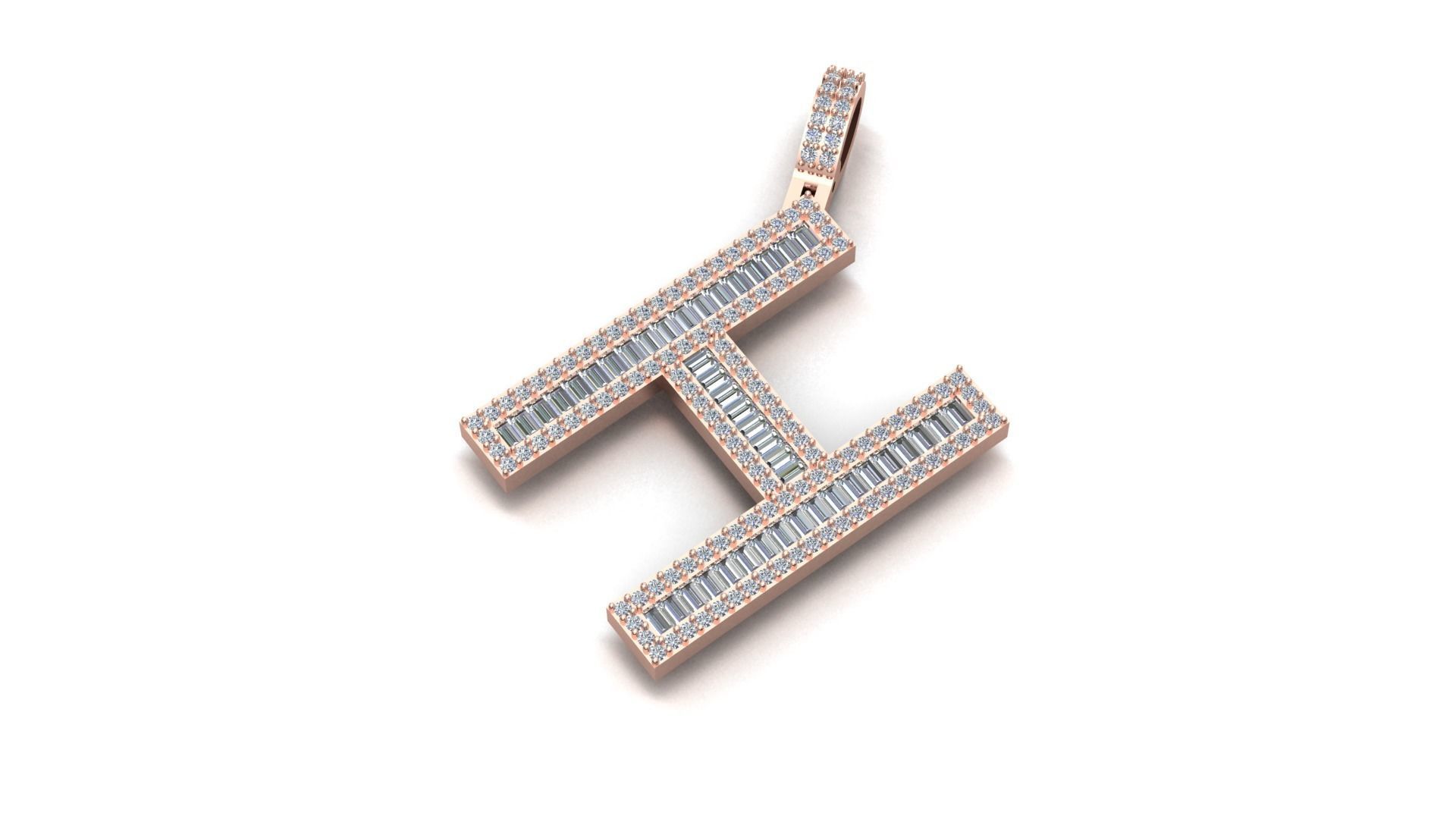 alphabets pendent initial pendent 3D print model_1