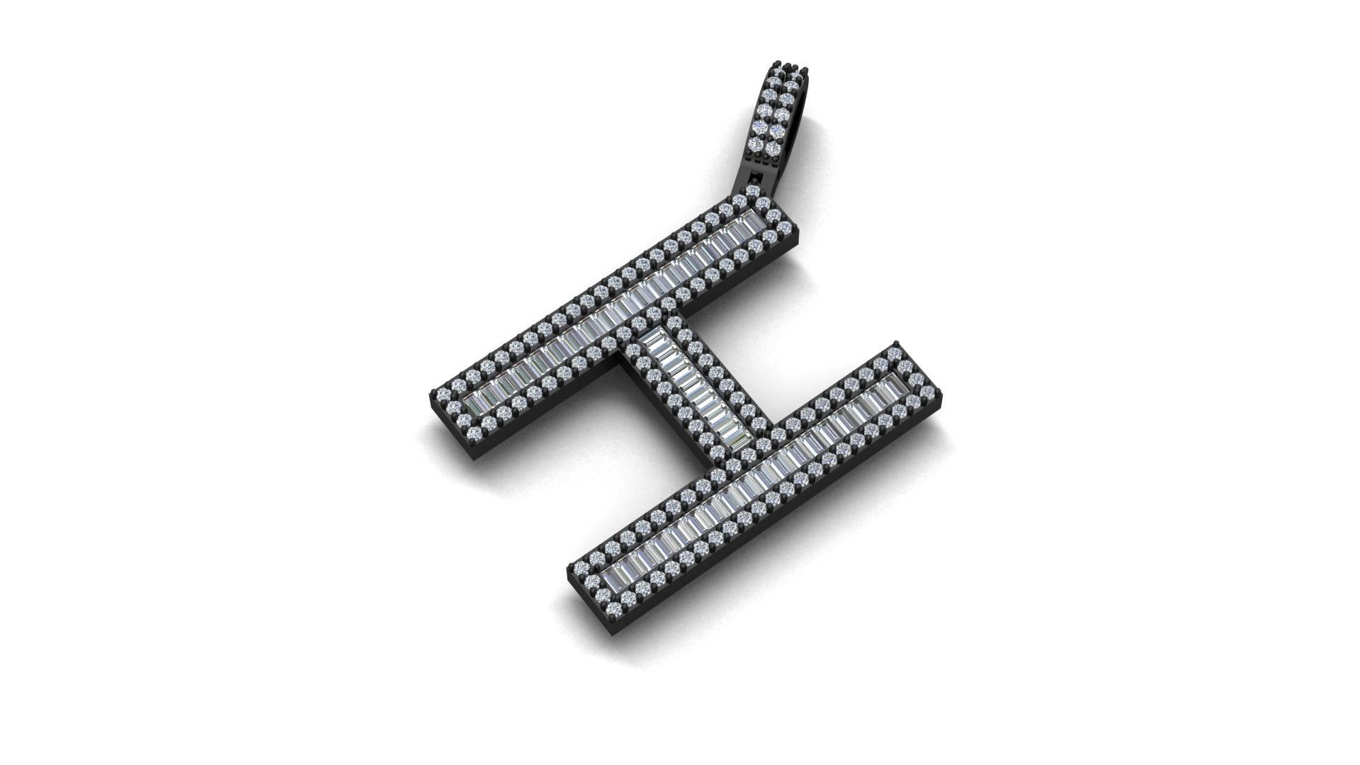 alphabets pendent initial pendent 3D print model_3