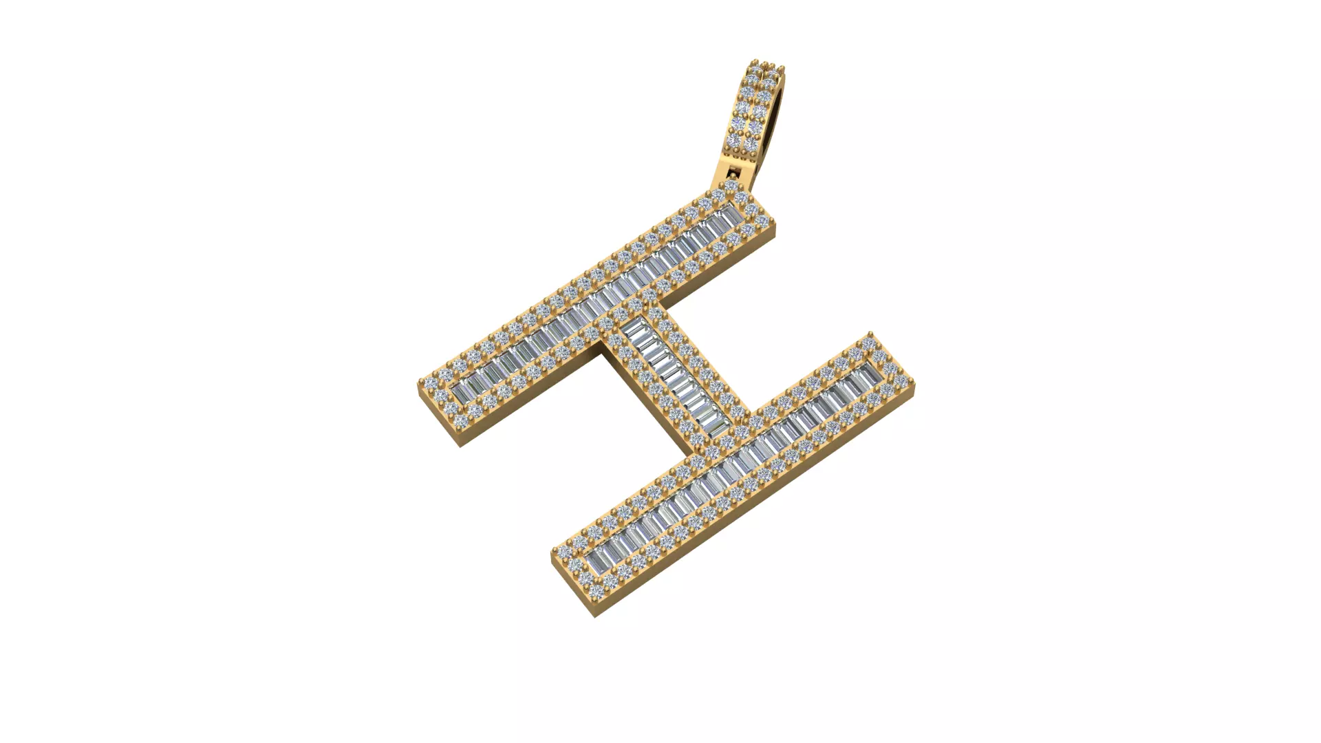 alphabets pendent initial pendent 3D print model_0