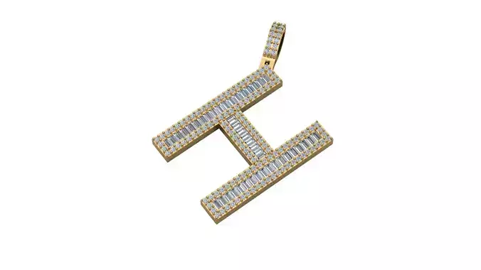 alphabets pendent initial pendent 3D print model