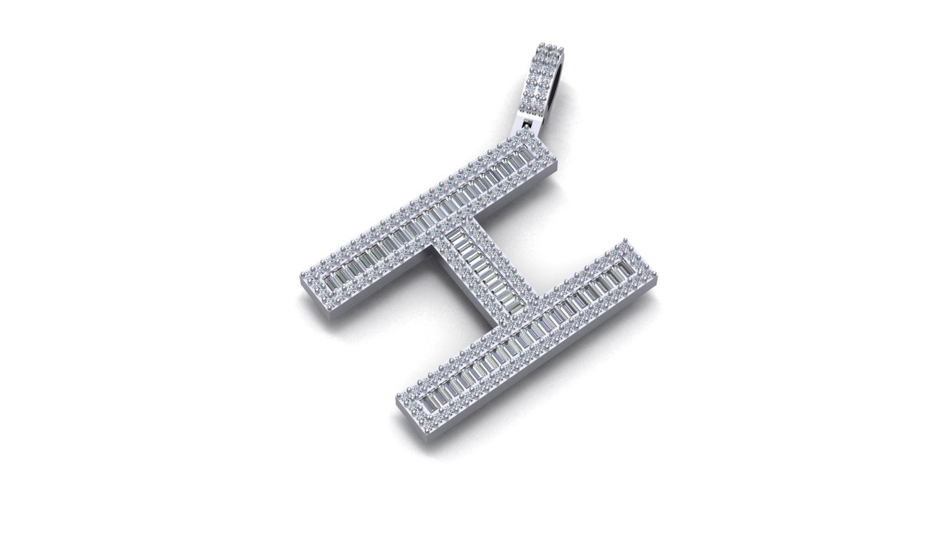 alphabets pendent initial pendent 3D print model_2